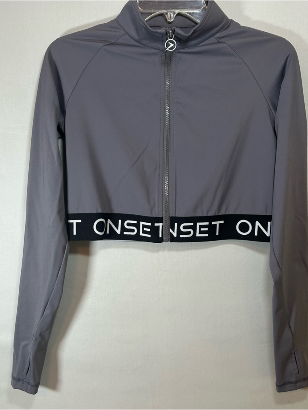 Onset Crop Track Warmup Jacket Womens Large Gray